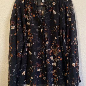 2XL - Sheer Black Blouse